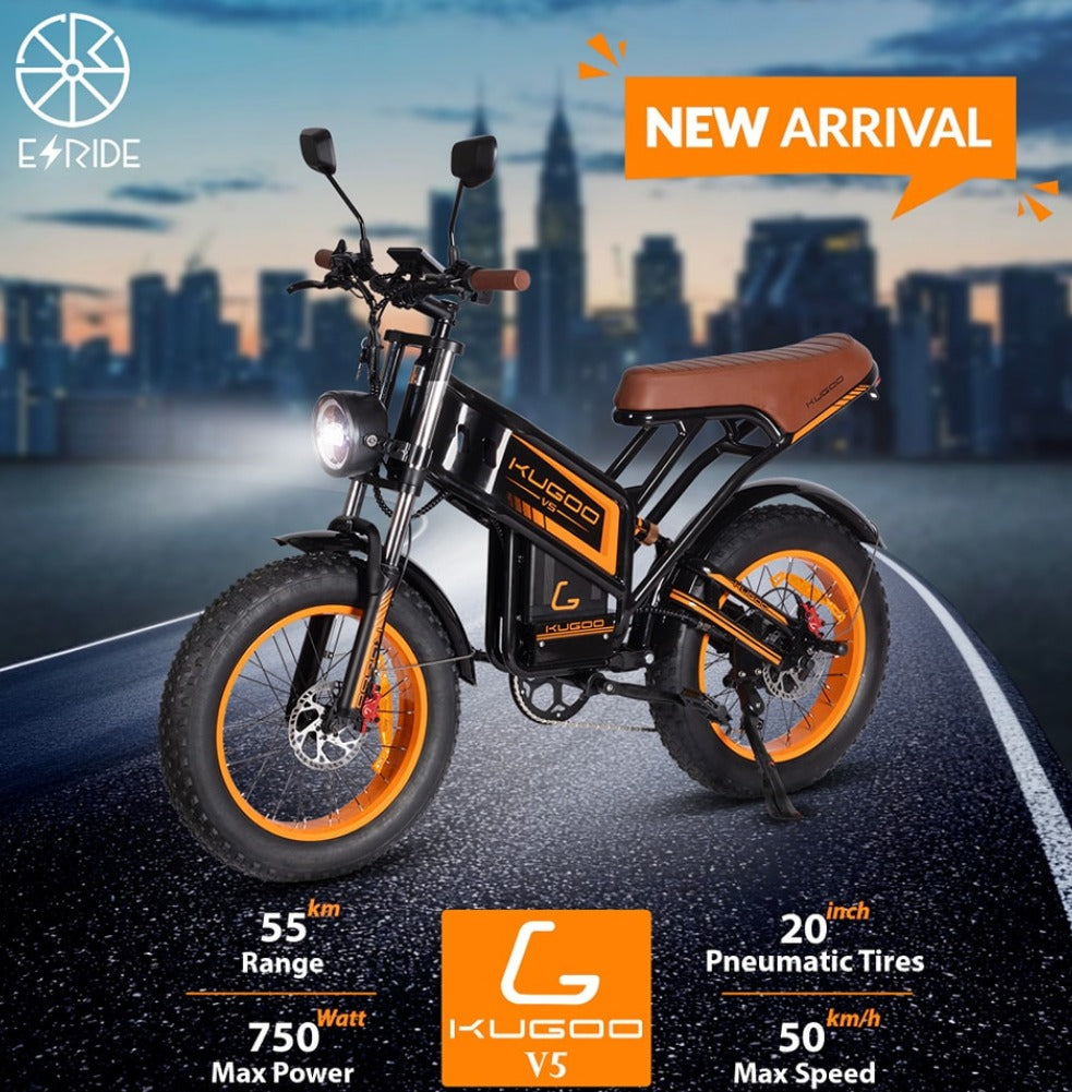 Kugoo Kirin V5 胖胎電動自行車 1000W 續航里程 55 公里