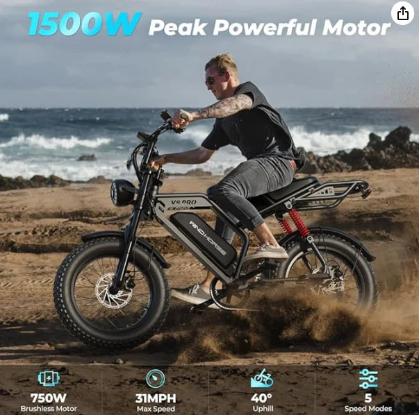 Arabian Cart V8 Pro Electric Bike 750W 48V 15.6Ah