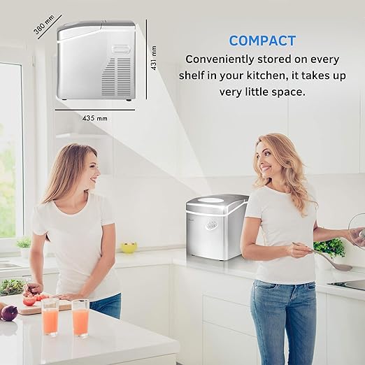 Ice Maker Countertop – 20Kg Daily Output with 3 Ice Sizes