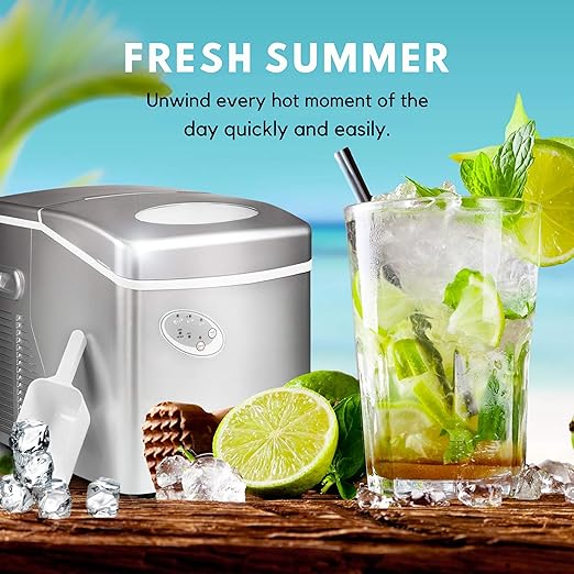 Ice Maker Countertop – 20Kg Daily Output with 3 Ice Sizes