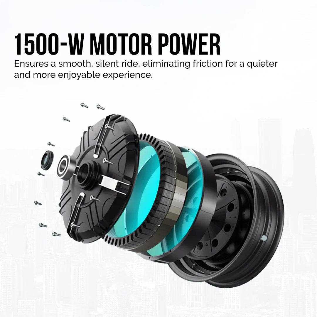 Motor with 1500-W power rating on a white background