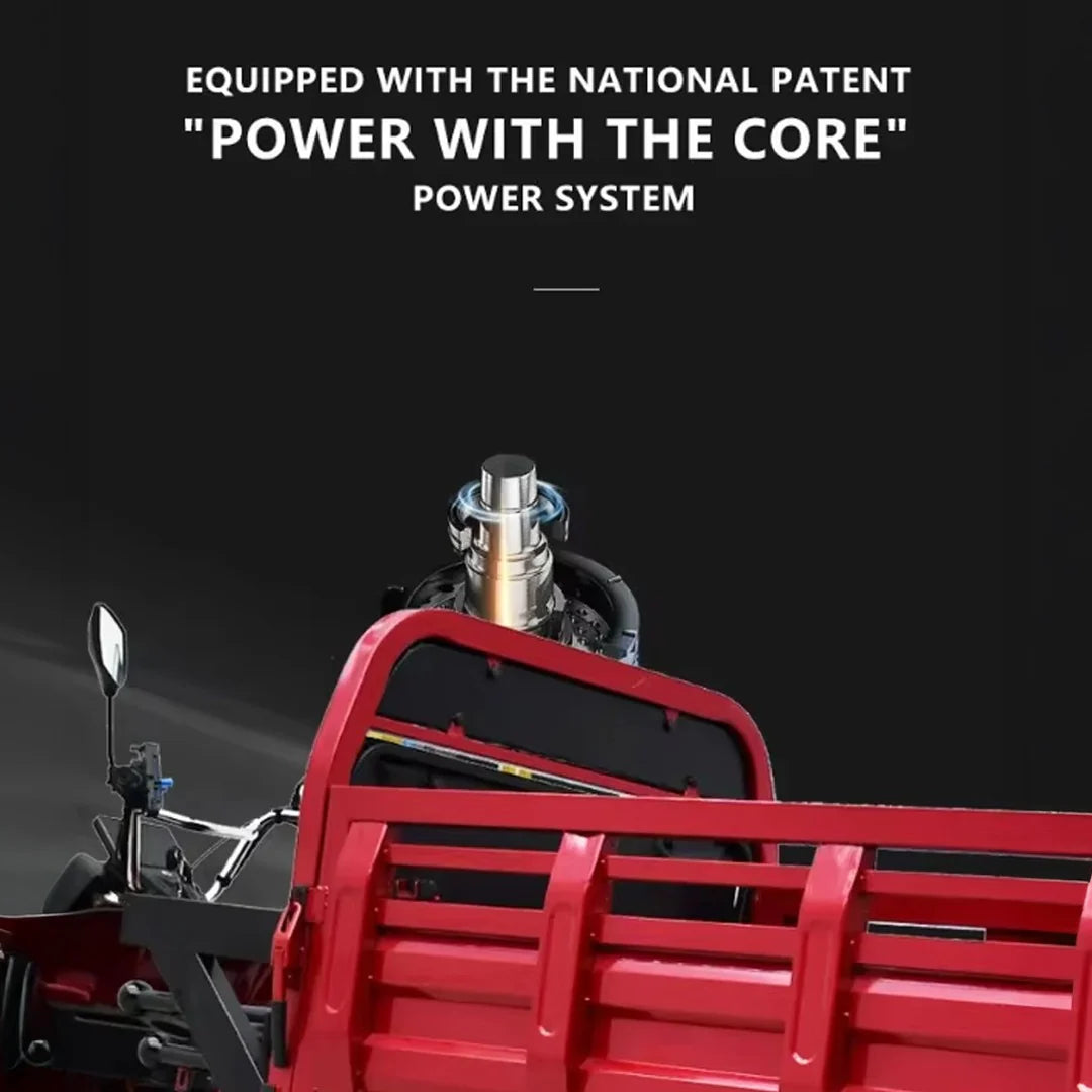 Red mechanical component with 'Power with the Core' text on a dark background